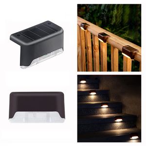 LED Solar Wall Lights Outdoor Deck Lamp Vattentäta staket Lampor för smidesjärn Stängsel Front Gard IP65 Kall vit / varm vit usalight