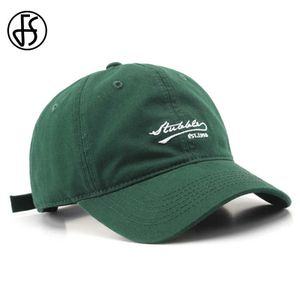 Ball Caps FS 2023 Yaz Pamuk Yeşil Beyzbol Kapakları Erkekler için Snapback Hip Hop Dad Hat Açık Spor Kamyoner Capquette Casquette Homme Z0301