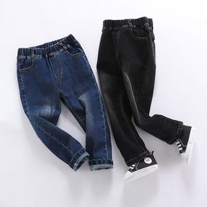 Jeansy jesienne zima podarta dla dzieci swobodne pielęgnach dżinsów chłopców dziewczęta spodnie nastolatki ubranie 1-10 lat