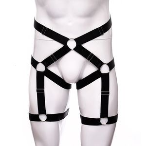 Suspenders Male Garter Elastic Adjust Leg High Waist Belt Fashion Sexy Underwear Men Goth Rave 230307