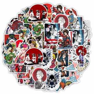 50pcs-pack japanska geisha klistermärken grossist vinyl klistermärke vattentäta bärbara datorer bil scrapbooking vatten flaska gitarrlåda skateboard jdm bagage dekal