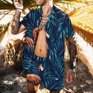 Męskie koszule 2023 Letnia kurtka mężczyzn Koszula z krótkim rękawem kwiatowy nadruk 3D i wohawaiian plaż