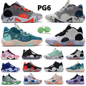 Paul George PG 6 Heren basketbalschoenen Sneaker Fluor Fluor All Star White Black Mint Blue Paisley Bred Infrared Fog Gray PG6 Mens Trainers Sports sneakers