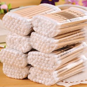 Makeup Sponges 500PCS Double Head Cotton Swabs Women Buds Tip For Wood Sticks Nose Ears Cleaning Health Care Tools