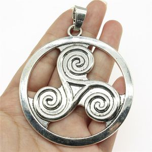Charms Wysiwyg 1st 85x67mm Triple Spiral för smycken Making Antique Silver Color Charm Pendant Accessories