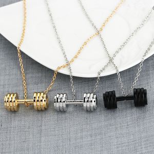 Modeintresse Barbell Designer Halsband Kvinna Sydamerikansk stil Guld Silverpläterad Pendant Herrhalsband Tillbehör smycken för vän gåva 3 färger