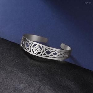 Armreif „My Shape“ mit Hexenknoten, geschichtetes Armband für Damen und Herren, Edelstahl, keltisches heidnisches Wicca-Symbol, Glück, irischer Schmuck