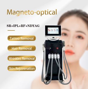 4in1 IPL Laser Hair Removal Machine RF Beauty Anti-wrinkle Skin Tightening Nd Yag Laser Tattoo Pigment Removal Equipment Black Doll Treatment Multifunction