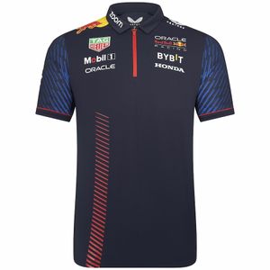 Fãs de carros esportivos Polos masculinos e feminino 2023 F1 Team T-Shirt Polo Polo Suit Four Seasons Formula One Racing Racing Official Custom Polo 11# Sergio Perez 1#