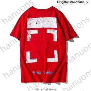 Herren-T-Shirts Offs Offs White Yellow Warning Strip Druckstudent Ehepaar Lose Kurzarm T-Shirt Mode gedruckter Buchstaben x Der Rücken 90N9 ECRZ 7857