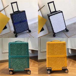 Bourget Trolley Hülle Koffer Canvas Leder 360 Grad Rotative Räder Frauen Männer Gepäck fahren 20 Zoll Universal Wheel Duffel Bags 240315