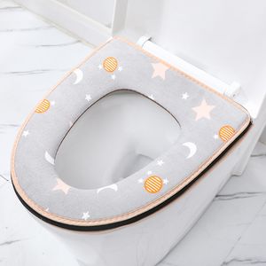 Other Bath Toilet Supplies Thickened Cover Printed Cushion Zipper Seat Ring OLYGA 230308