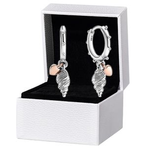 Conch and Hearts Pendant Hoop örhängen för Pandora Authentic Sterling Silver Party Jewelry for Women Girl Girl Gift Designer Earring Set med original detaljhandelslåda