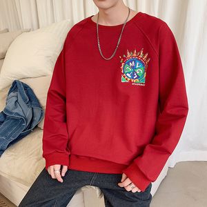 Męskie bluzy z kapturem na dużym dla mężczyzn streetwear męski jesienny wzór drukowanego pullover o nokrecie swobodne bluzy w dużych rozmiarach topy z długimi rękawami 97IG