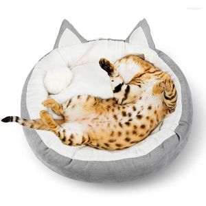 Cat Beds Pet Bed Ears Nest Soft Warm Washable Round Dogs Cats Cushion Home Mat Pets Sleeping House Supplies Products