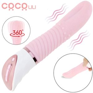 Wibratory Big Język Massager 2 w 1 doustny stymulator łechtaczki Dildo Dilm Sex Toys dla kobiet kobiet flirtowanie sexo 230307