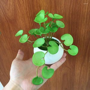 Dekorativa blommor Simulering Flower Fake Ivy Leaves Artificial Copper Coin Mynt Grass Green Plant Desktop Bonsai Plants Home Shop Office Decor