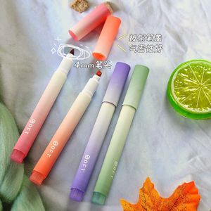 Highlighters 4ColorsBox Gradient Highlighter Pen Set Colorful Markers Highlighters Pens Art Marker Japone Kawaii文房具J230302
