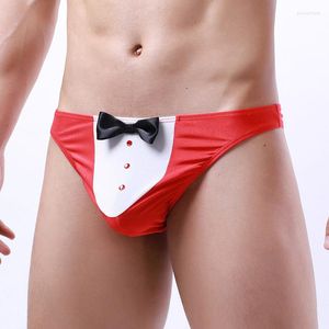 UNDUPTS Smokin boksör brifing g-string tanga erkekleri bow tie şort ile iç çamaşırı erkek pantolonlar seksi adam egzotik külot