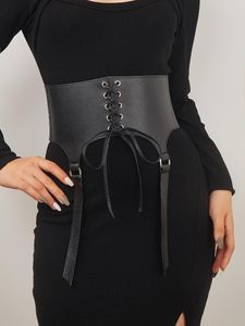 Belts Lace Up Girdle Women Underbust For Lady Black Doury Vintage Cummerbund Corset Sex Vest Waist Comeondear Gothic Harness