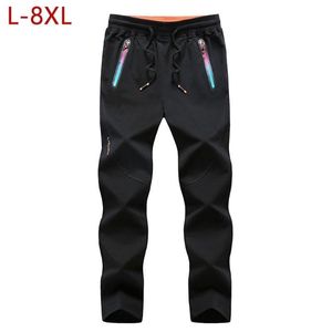 Men's Pants L-8XL Men Leisure Cotton Sweat Spring Autumn Male Big Size Casual Elastic Fitness Cargo Workout Jogger BaggyMen's