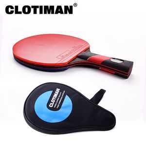 Table Tennis Raquets High quality carbon bat table tennis racket with rubber pingpong paddle short handle rackt long offensive 230307