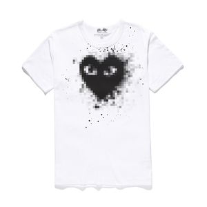 디자이너 티 남자 티셔츠 com des garcons 재생 클래식 블랙 하트 짧은 슬리브 티셔츠 화이트 사이즈 XL