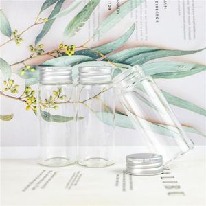 Storage Bottles Silver Aluminum Lid Small Glass Bottle 70ml Hyaline Water Container 24Pcs Reusable Split Wishing Vials Food Pot Strong