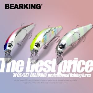 Esche Esche BEARKING 3 pezzi per set 105cm 16g 8cm 85g attrezzi da pesca brillavano esche minnow manovella peso fisso esca wobbler isca artificiale 230307