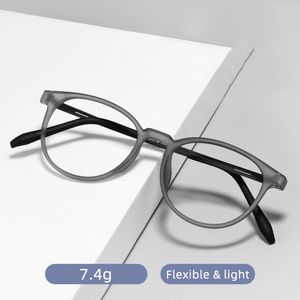 Solglasögonramar Ultralight Women TR90 Glasögon Myopia Spectakles Bekväma hela rund Optiska glasögon 230307