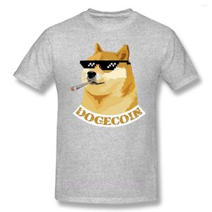 Мужские рубашки мода мода Doge Design Cryptocaltery Funny DogeCoin Cotton Camiseta Мужская футболка негабаритная футболка для взрослых