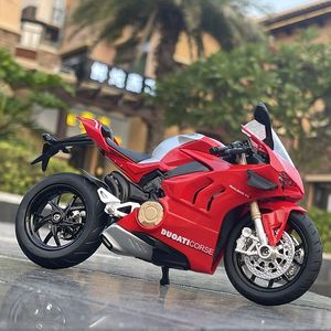 Elektrische RC-Strecke 1/12 Panigale V4S Racing Cross Country Motorradmodell Simulation Legierung Spielzeug Street Collection Kinder Geschenk 230307