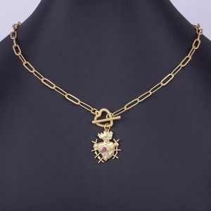 Catene AIBEF Classico retrò Sacro Cuore Medaglia Ciondolo Cristiano Gesù Religioso Collana a catena unisex Accessori per gioielli Regalo