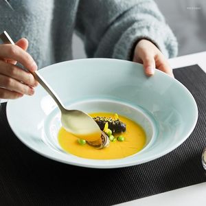 Bowls Ceramic Large Fruit Salad Ramen Soup Bowl Pasta Plate Cooking Dishes Restaurant Tableware Snack Desserts Tray Basins