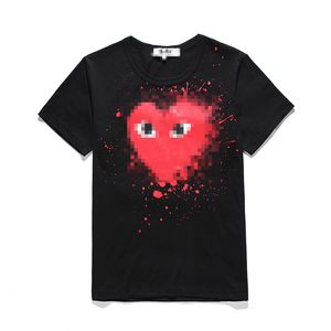 Designer tee homens camisetas com des garcons jogar clássico coração vermelho manga curta t-shirt preto mulheres tamanho tee