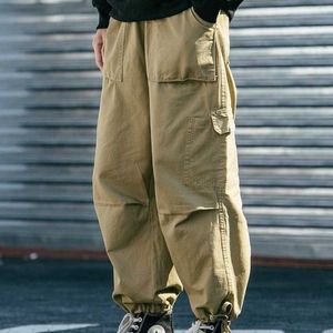 Herrbyxor japanska streetwear lastbyxor wassup mode mens byxor lösa beskuren widelegged dragstring jogger byxor hip hop byxor z0306