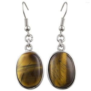 Dangle Earrings Natural Crystal Rock QuartzTiger'sEye Stone Earring HealingReiki Drop Women Jewelry Sweet Girls Gift