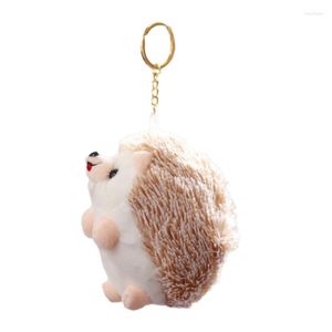 Keychains Keychain Hedgehog Animal Plush Stuffed Pom Fur Ball Key Bag Novelty Funny Backpack Handbagornament Hanging Pendant Ring