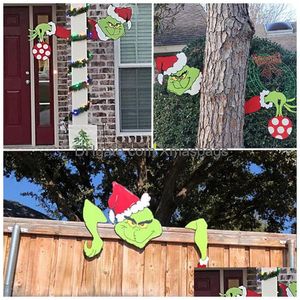 Dekoracje świąteczne Peeker Scpture złodziej ręka wycięcie ogrodzenia ogrodowego Ornament Ornament Stick 220916 Drop dostawa do domu świąteczny DH9v4