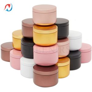 Makeup Tools Sheenirs 100Pcs 50ml Aluminum Candle Tin Round Candle Containers Cosmetic Jars Oil Cream Pot Solid Aromatherapy Sealed 1850pcs 230308