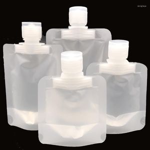 Lagringsflaskor 5st/set plaststativ putpås på en vätska makeup förpackningspåse för lotion schampo transparent musslor förpackning