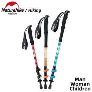 Trekking Poles Folding Adult Child Alpenstocks Ultralight Vandring Walking Sticks Camping Family Outdoor 230307