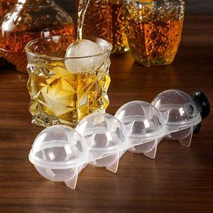 Ice Cream Tools Ice Cube Makers 4 Holes Round Ice Hockey Mold Whisky Cocktail Vodka Ball Ice Mould Bar Party Kitchen Ice Box Ice Cream Maker Z0308