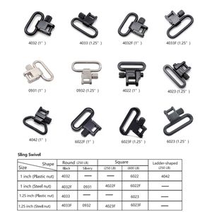 13 kinds 1''/1.25'' inch Sling Swivel 2 pcs/1 pair Tactical Strap Buckles Kit Mount Adapter Detachable Sling Mount Ring