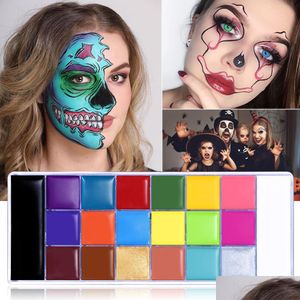 Temporary Tattoos Ucanbe 20 Colors Face Body Painting Oil Safe Kids Flash Tattoo Art Halloween Party Makeup Fancy Dress Beauty Palet Dhd5Z