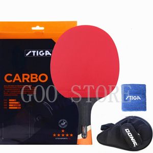 Masa Tenis Raquets Stiga 6 Yıldız Raket Saldırgan Profesyonel Karbon Orijinal Stiga Raketler Ping Pong Paket Yarasa Hediye Seti Kutu 230307