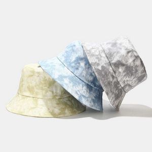 Breda randen hattar 2022 Fashion Sun Protection Tie Dye Bucket Hat For Men Women Fisherman Hat Panama Bob Gorra Hip Hop Street Hat Summer Hat R230308