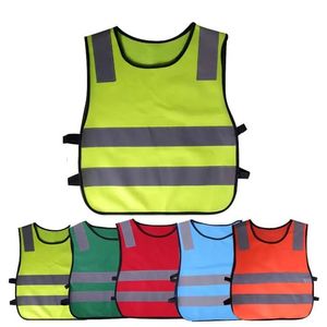 Barnens säkerhetskläder Student Reflective Vest Children Proof Vests Hög Synlighet VARNING Patchwork Vest Safety Construction Tools Nya