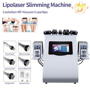 Stock di macchine dimagranti negli Stati Uniti 6 in 1 Vacuum Laser Radio Frequency Rf Rimozione Fat Body 40K Cavi Lipo Macchina di cavitazione per liposuzione ad ultrasuoni dimagrante 120