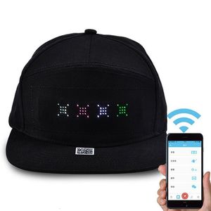 ボールキャップの男性女性Bluetooth LEDアプリ制御野球帽子メッセージディスプレイヒップホップキャップ230308